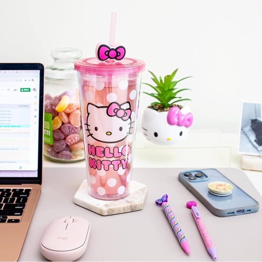 Sanrio Hello Kitty Pink Polka Dot Tumbler